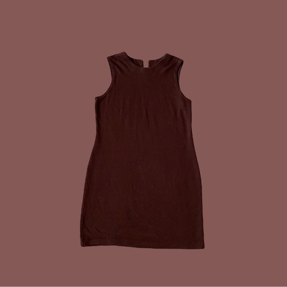 Vintage Brown Knit Mini Dress by Chaya in Size XL